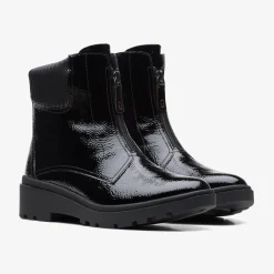 Calla Zip Black Crinkle Patent