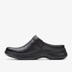 Clarks Pro Clog Black Leather