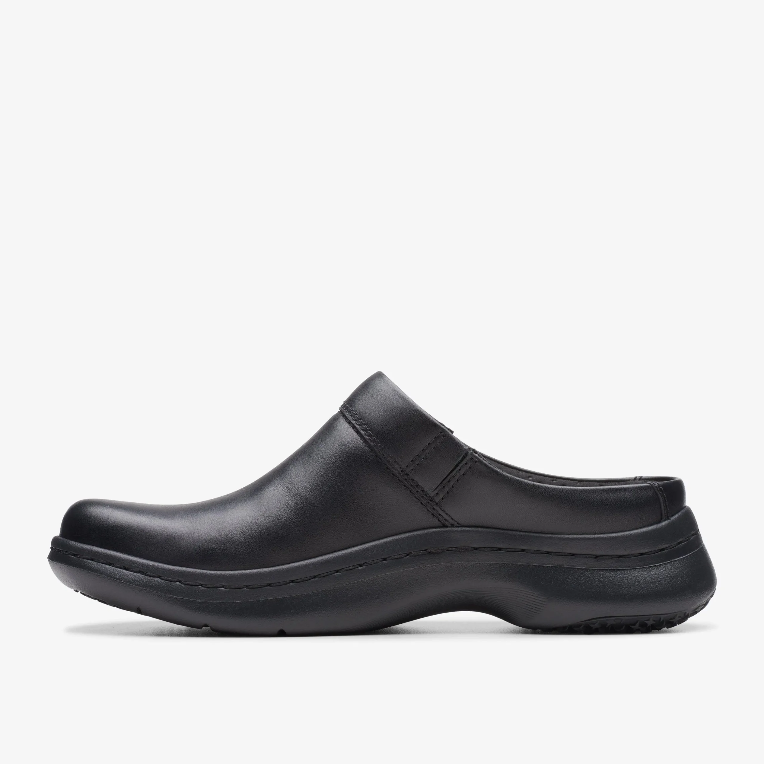 Clarks Pro Clog Black Leather