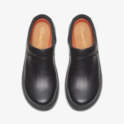 Clarks Pro Clog Black Leather