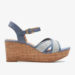Elleri Plum Denim Blue Leather