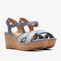 Elleri Plum Denim Blue Leather
