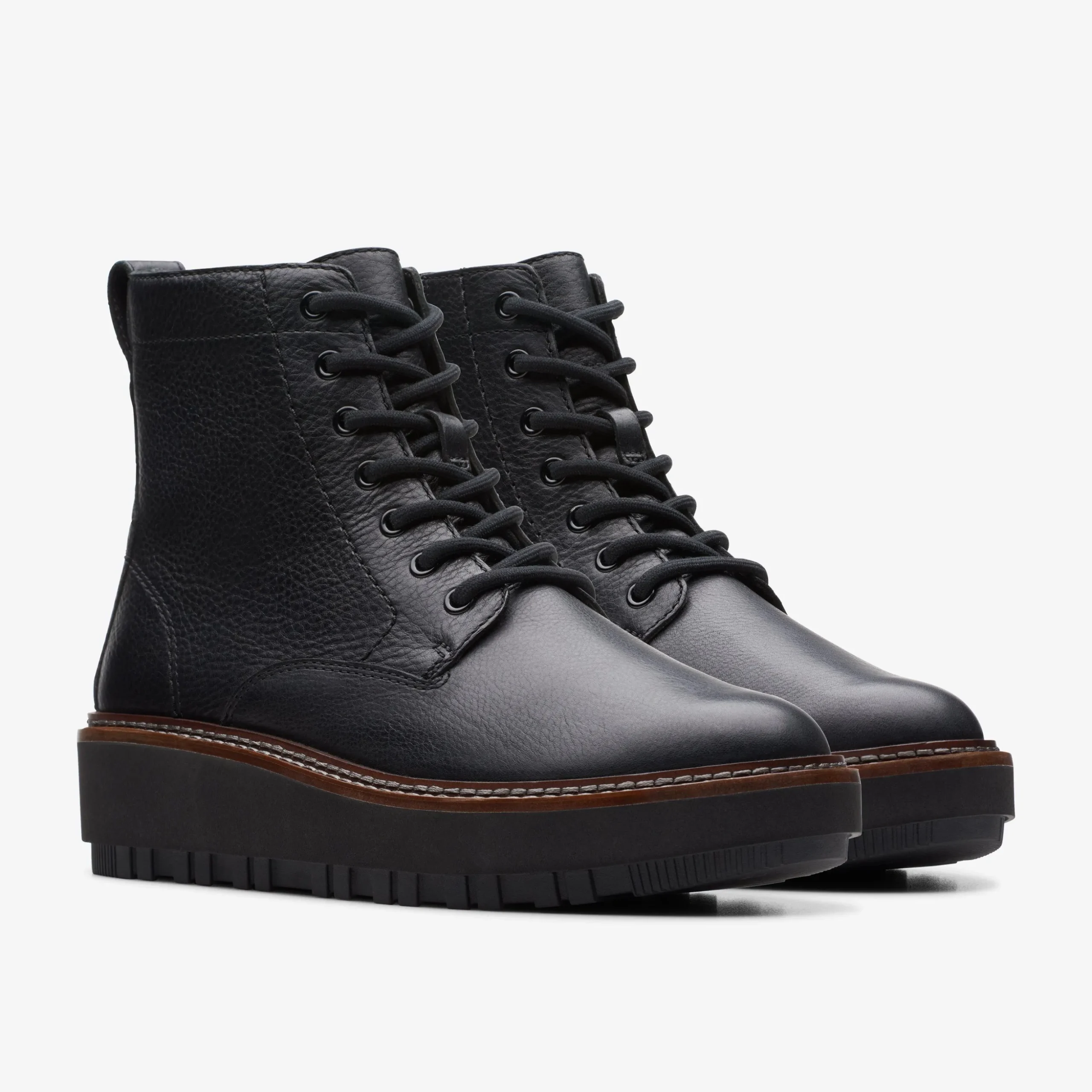Orianna Lace Black Leather
