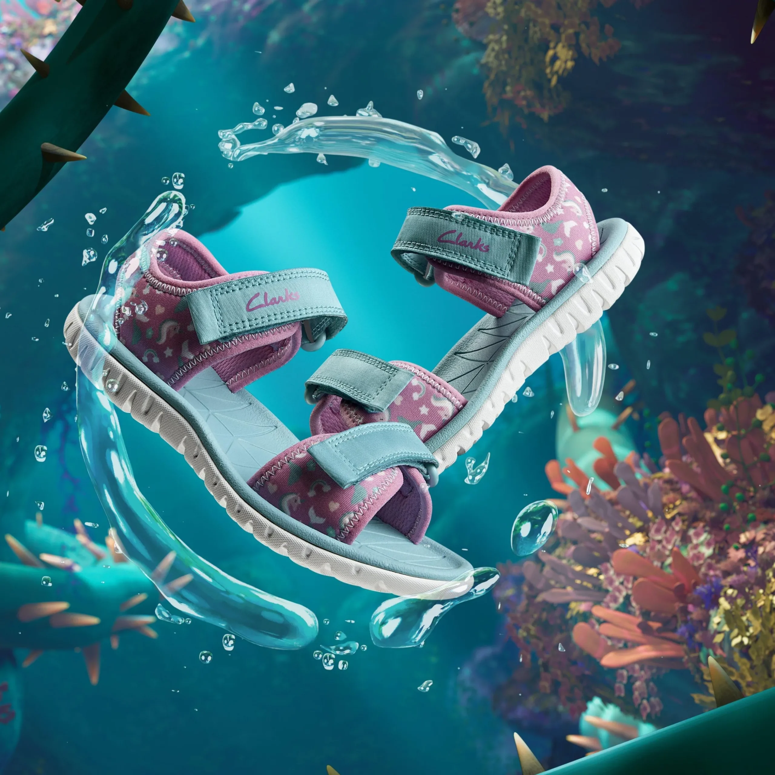 Surfing Tide Kid Hot Pink