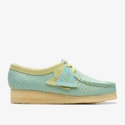 Wallabee Blue/Lime Print