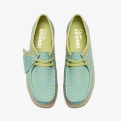 Wallabee Blue/Lime Print