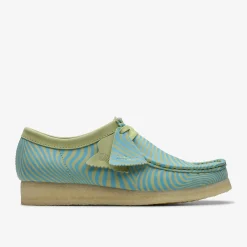 Wallabee Blue/Lime Print