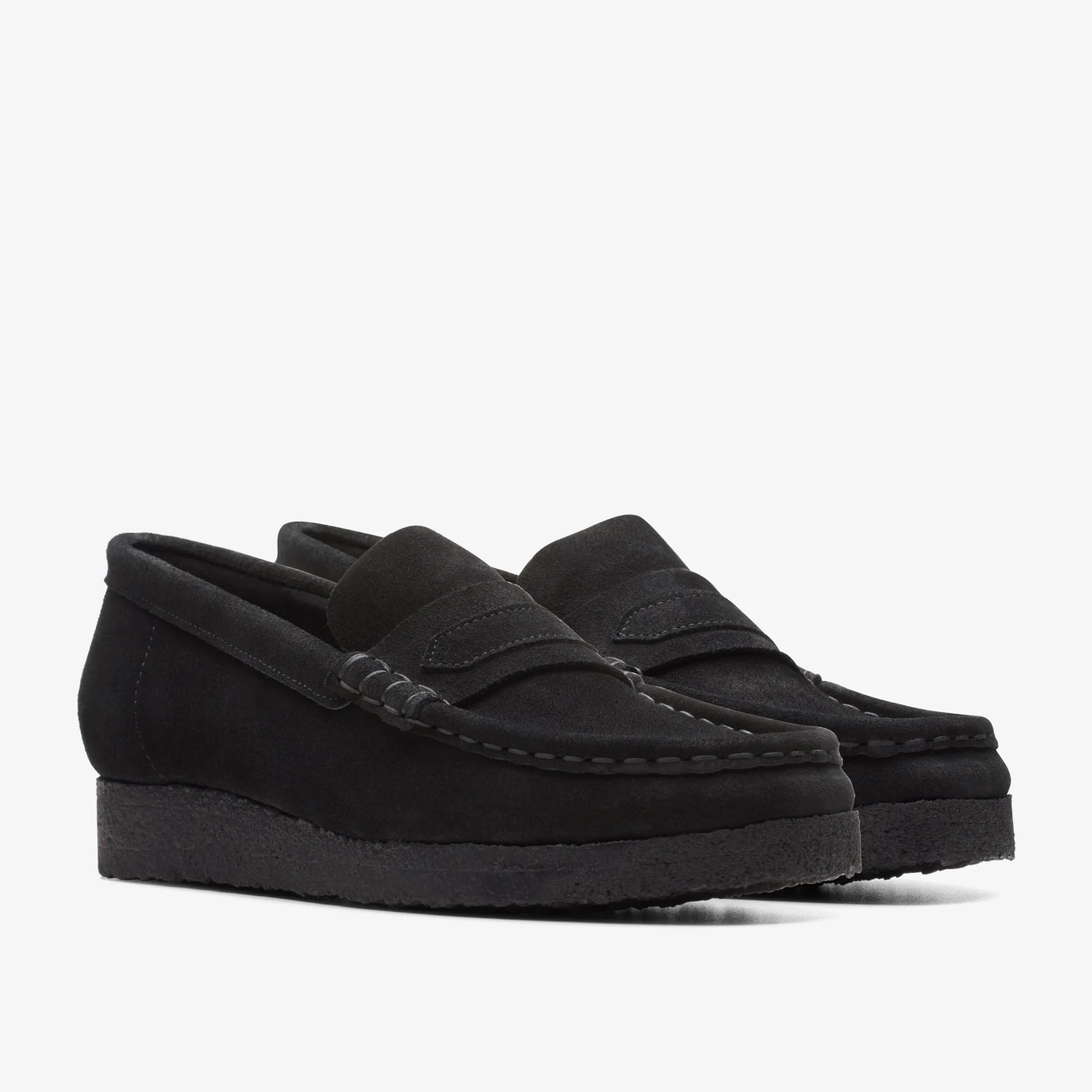 Wallabee Loafer Black Suede